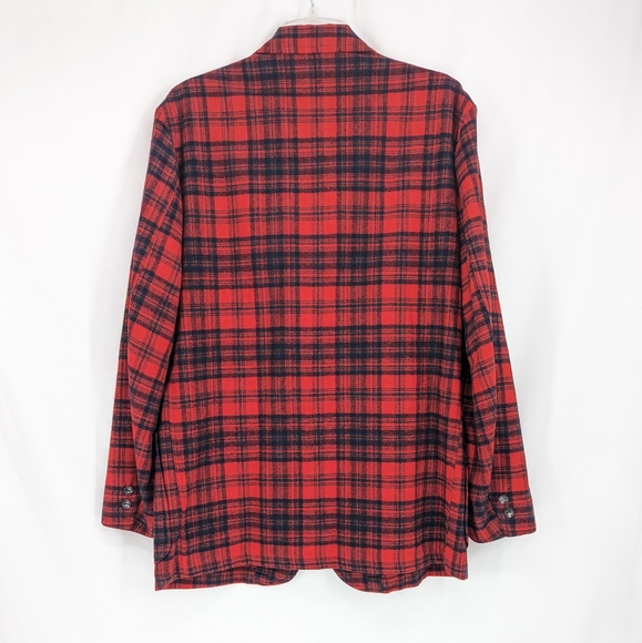 Pendleton Men's Overcoat Size 40 Vintage Red Plaid Thin 100% Wool - Picture 2 of 9